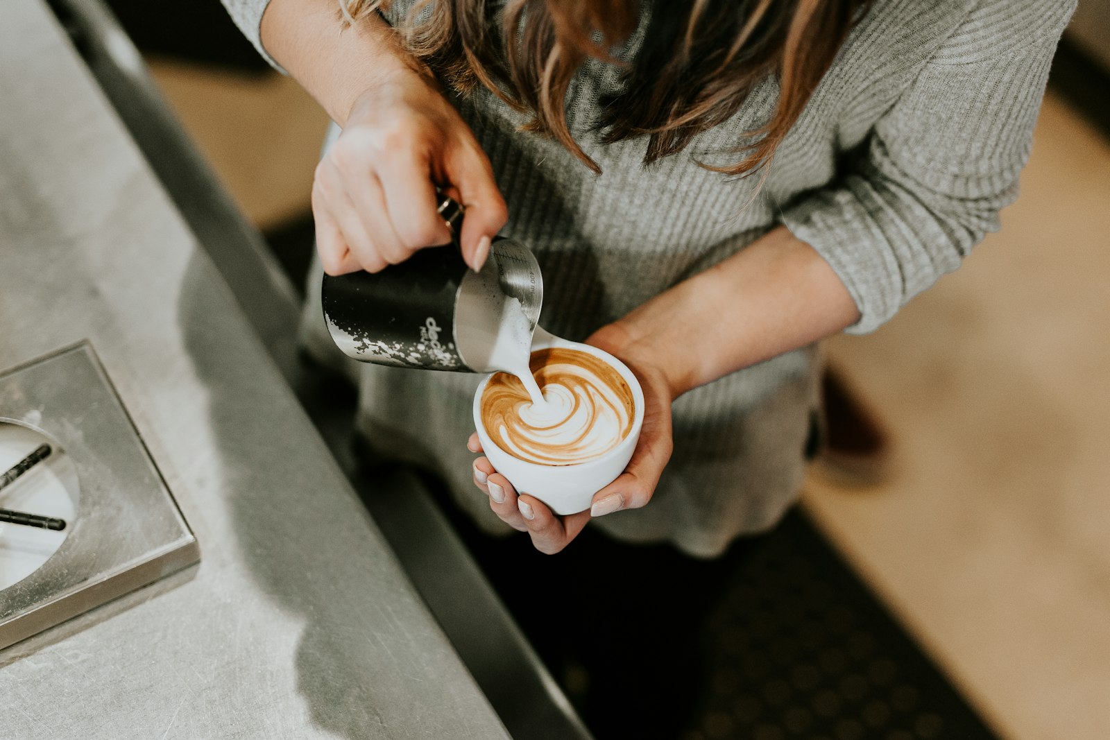 Drinks being prepared at the counter